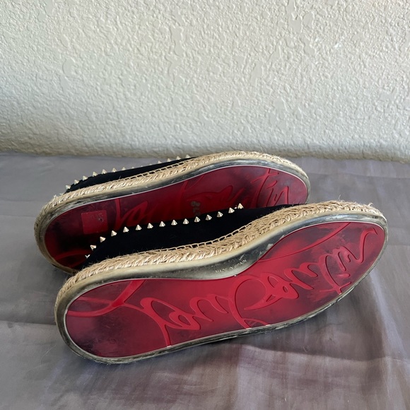 Christian Louboutin Espaboat Navy Espadrille Spiked Shoes 39 - Picture 6 of 16